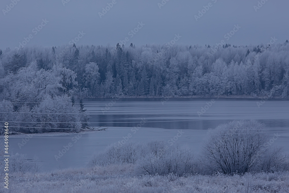 freezing river november december, seasonal landscape in nature winter freezing river november december, seasonal landscape in nature winter