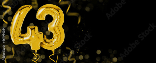 Golden balloons with copy space - Number 43
