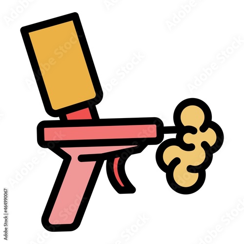 Polyurethane foam pistol icon. Outline polyurethane foam pistol vector icon color flat isolated