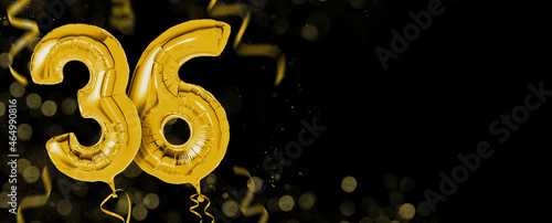 Golden balloons with copy space - Number 36