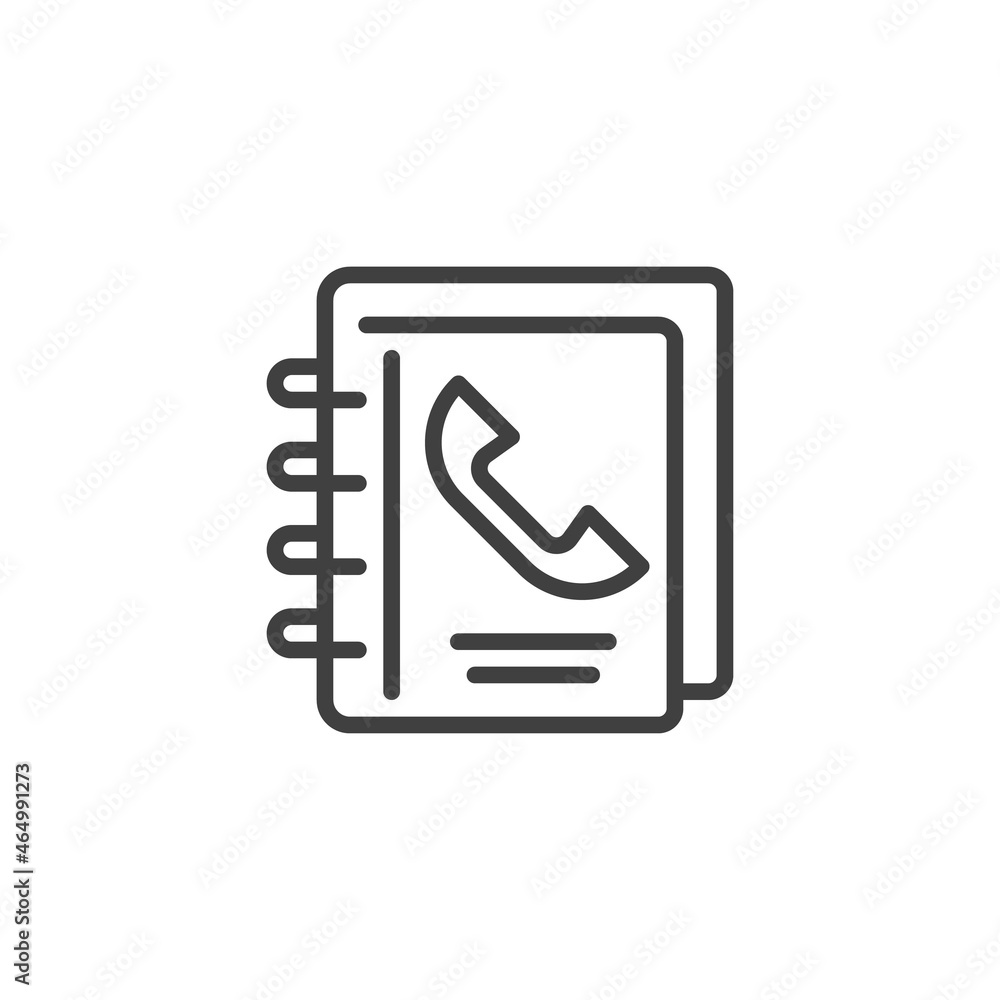Telephone contact book line icon Telephone contact book line icon
