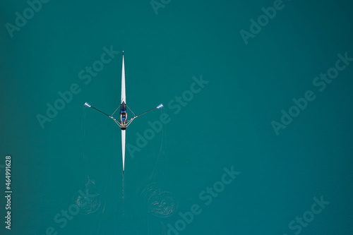 Εκτύπωση καμβά Top view of the rowing race