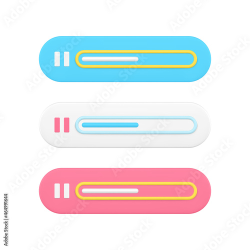Digital multimedia playback strip 3d icon Target dart with arrow 3d icon vector illustration