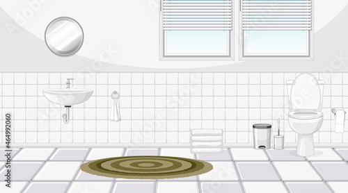 Bathroom interior design with furniture