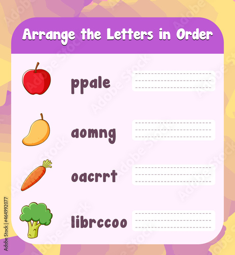 Spelling word game worksheet template