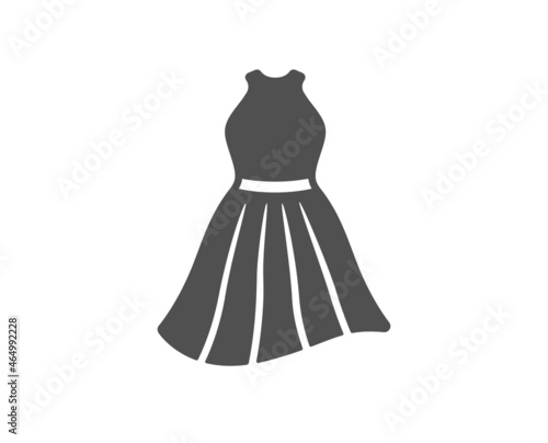 Dress icon. Clothing gown sign. Women fashion outfit symbol. Classic flat style. Quality design element. Simple dress icon. Vector