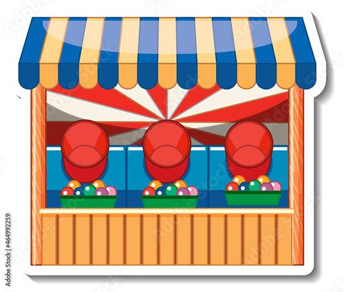 Sticker template with Dart game store front isolated