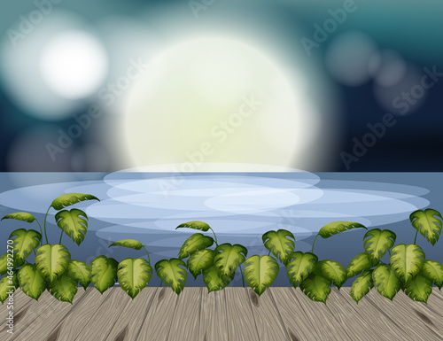 Empty nature landscape scene with blur background