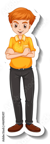 A sticker template with a man in standing pose