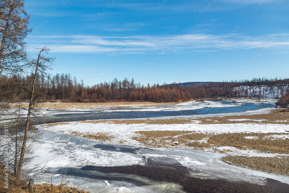 Fototapeta premium River valley in autumn