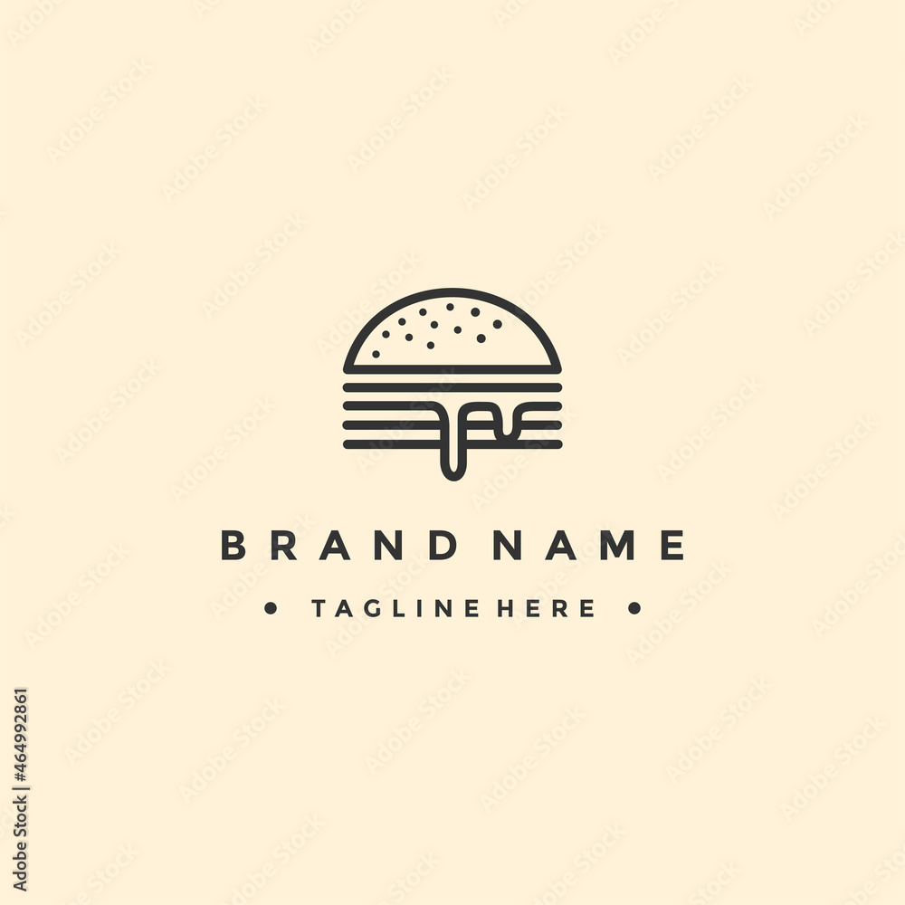burger line logo design vector burger line logo design vector
