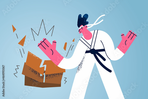 Karate art and Oriental fights concept.