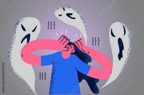 Feeling inner fears and panic concept