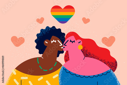 Mixed race lesbian love concept