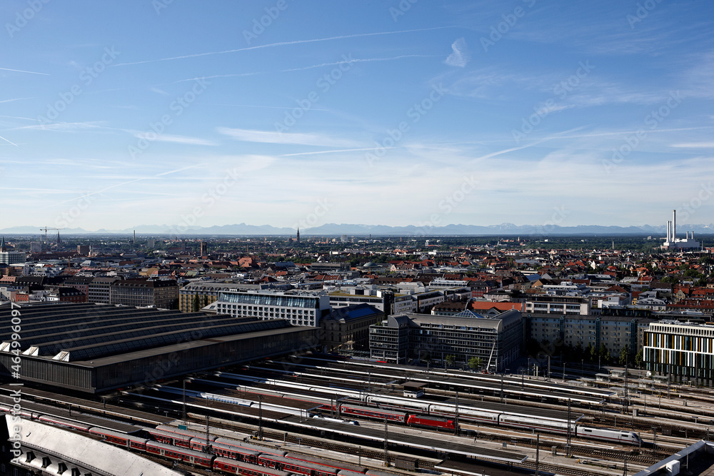 Panorama München mit Bahnhof