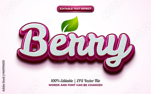 purple berry nature 3d logo template editable text effect style