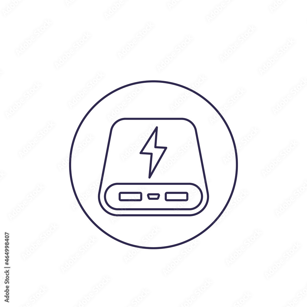 power bank icon, line vector power bank icon, line vector