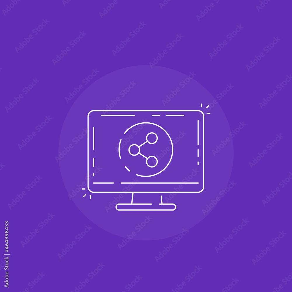Shared screen, thin line icon Shared screen, thin line icon