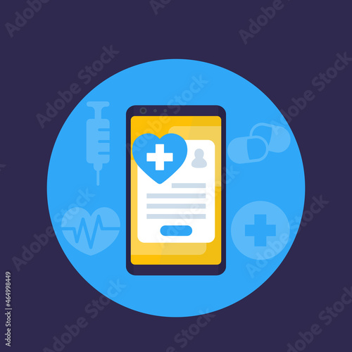 online medical services, mobile app icon