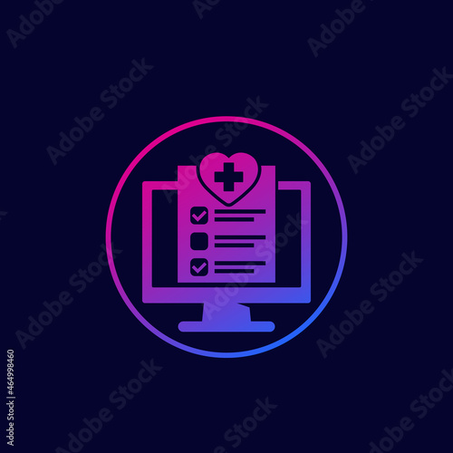 online medical test icon, vector