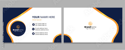 Modern luxury golden business card, corporate business card template design. photo