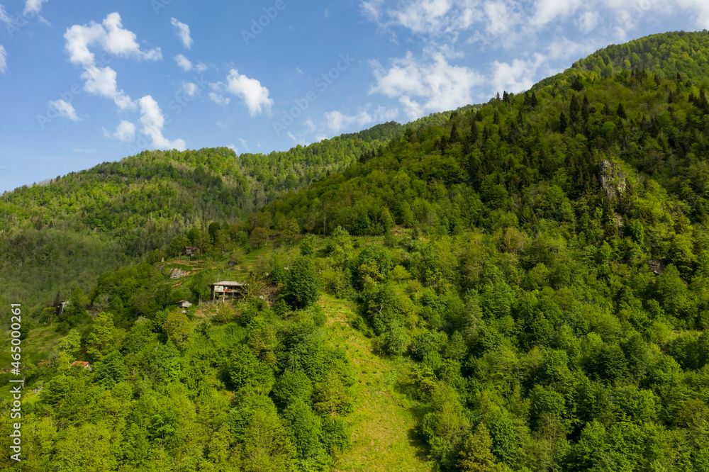 Machakhela Gorge from a drone, Adjara, Georgia Machakhela Gorge from a drone, Adjara, Georgia