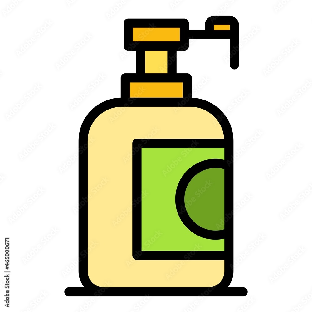 Shower gel icon. Outline shower gel vector icon color flat isolated Shower gel icon. Outline shower gel vector icon color flat isolated