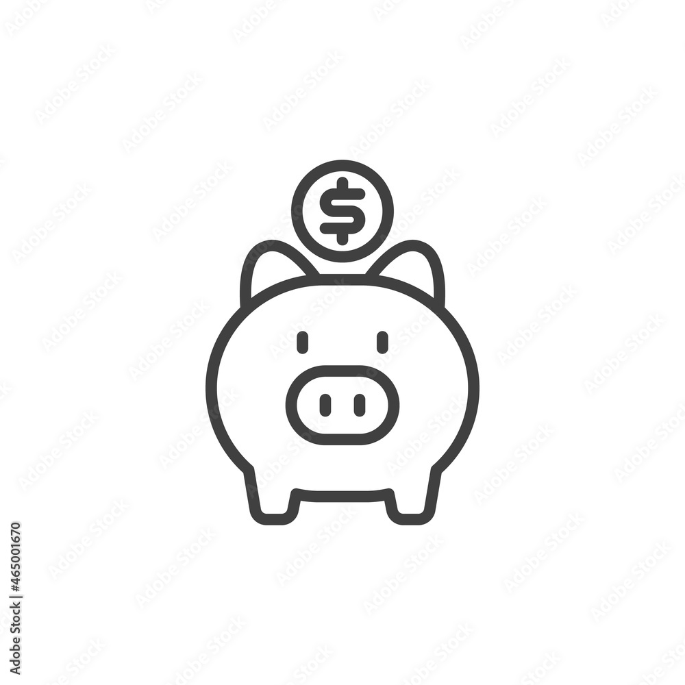Money savings line icon Money savings line icon