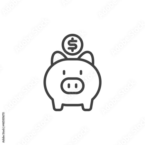 Money savings line icon