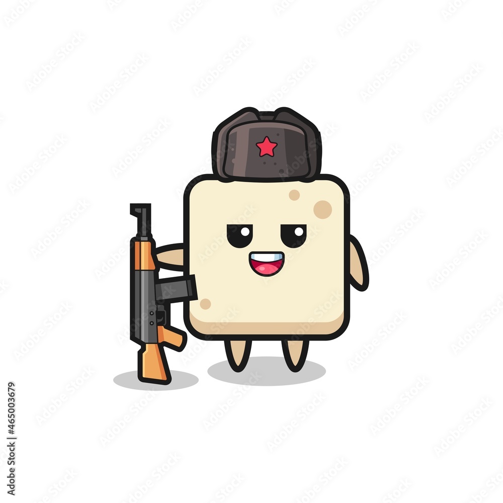 cute tofu cartoon as Russian army cute tofu cartoon as Russian army