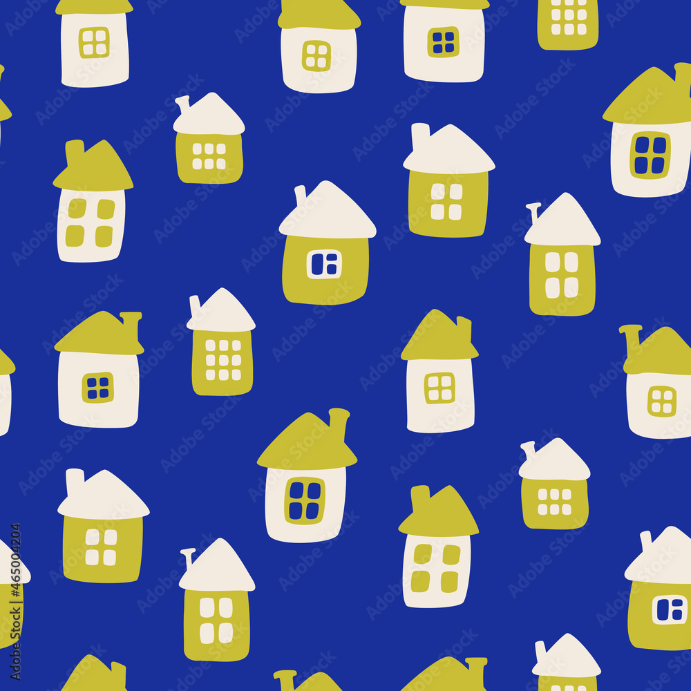 Seamless vector homes pattern. Stylish pattern for design, fabric, textile etc. 