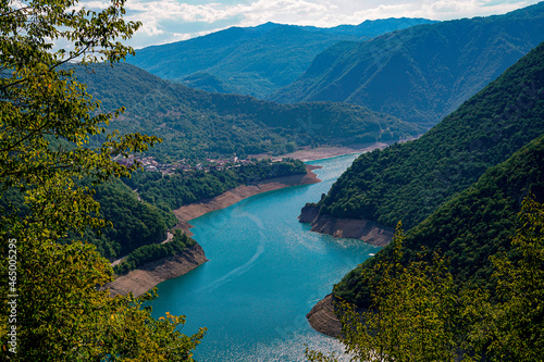 Piva river flows through the mountains, photo in vertical position © Olga