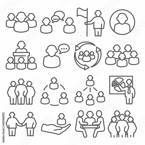 People line icons set on white background