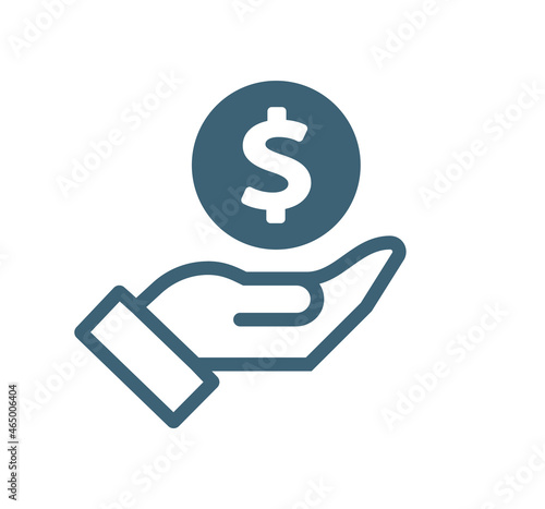 Human hand with dollar. Cash  currency  money