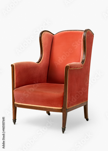 Antique armchair in velvet fabric