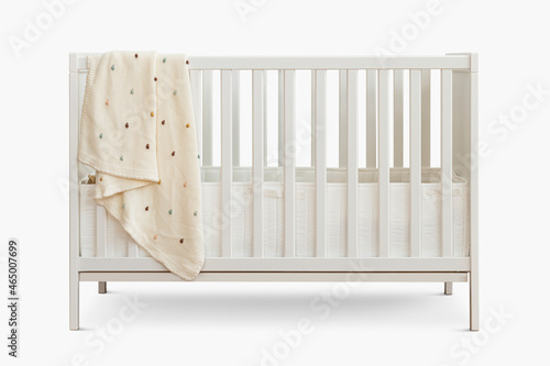 White wooden crib for baby room