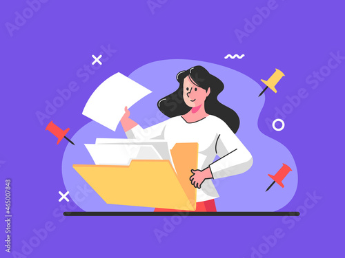 people with document folder data concept
