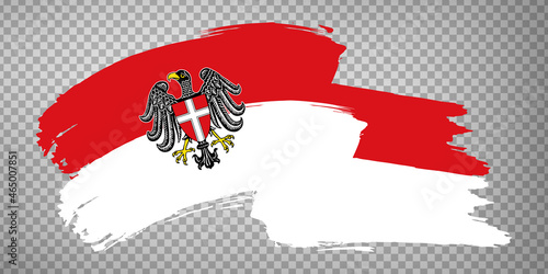Flag of  Vienna brush strokes. Waving flag of  Vienna on transparent background for your web site design, app, UI. Austria. EPS10.