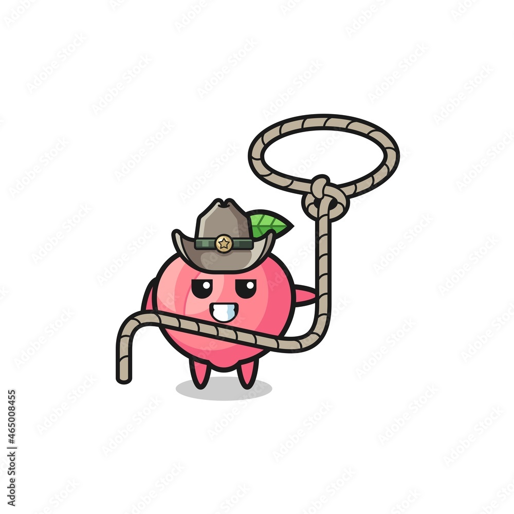 the peach cowboy with lasso rope the peach cowboy with lasso rope