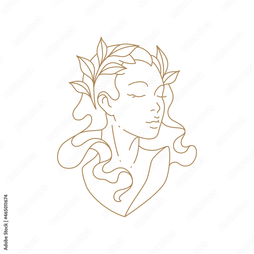 Adorable medieval lady bust monochrome line art simple icon vector illustration Adorable medieval lady bust monochrome line art simple icon vector illustration