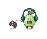 guava gamer mascot is angry