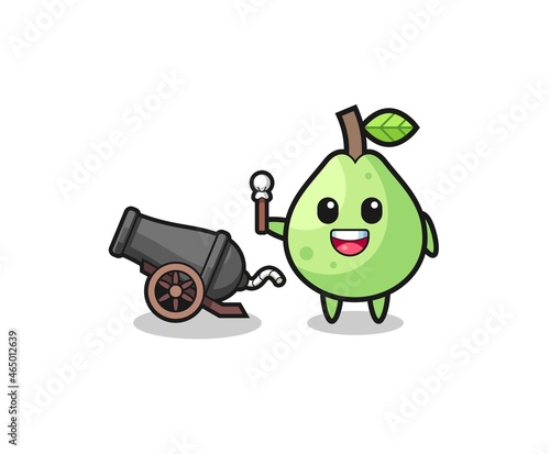 cute guava shoot using cannon