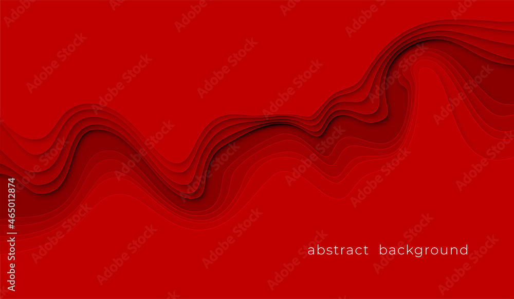 Cut out paper design style red abstract background. Red Papercut background for presentation, cover, banner, website template. Vector illustration Cut out paper design style red abstract background. Red Papercut background for presentation, cover, banner, website template. Vector illustration