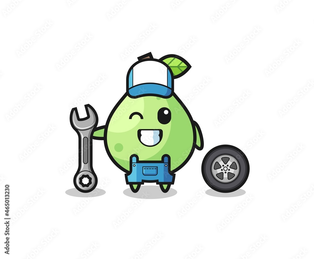 the guava character as a mechanic mascot the guava character as a mechanic mascot