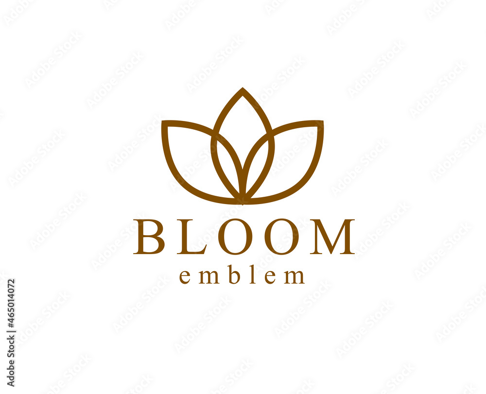 Geometric linear style vector flower logo or emblem isolated on white, sacred geometry floral symbol line drawing emblem, blossoming flower hotel or boutique or jewelry logotype. Geometric linear style vector flower logo or emblem isolated on white, sacred geometry floral symbol line drawing emblem, blossoming flower hotel or boutique or jewelry logotype.