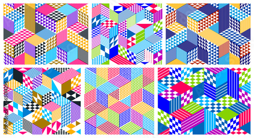 Seamless cubes vector backg...