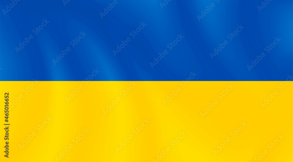 National flag of Ukraine with imitation of light waves on the fabric. Vector stock illustration. National flag of Ukraine with imitation of light waves on the fabric. Vector stock illustration.