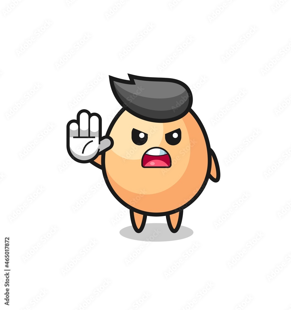 egg character doing stop gesture egg character doing stop gesture
