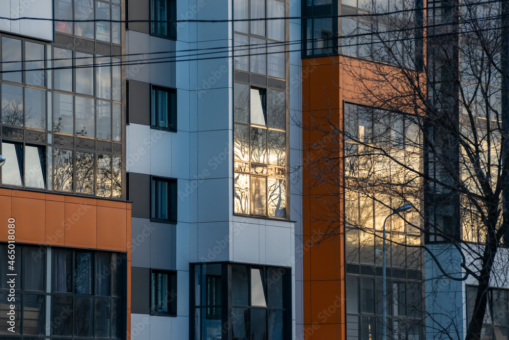 Obraz premium new house,high floor,mortgage,sky,windows,tenants,apartment owners,apartment purchase,