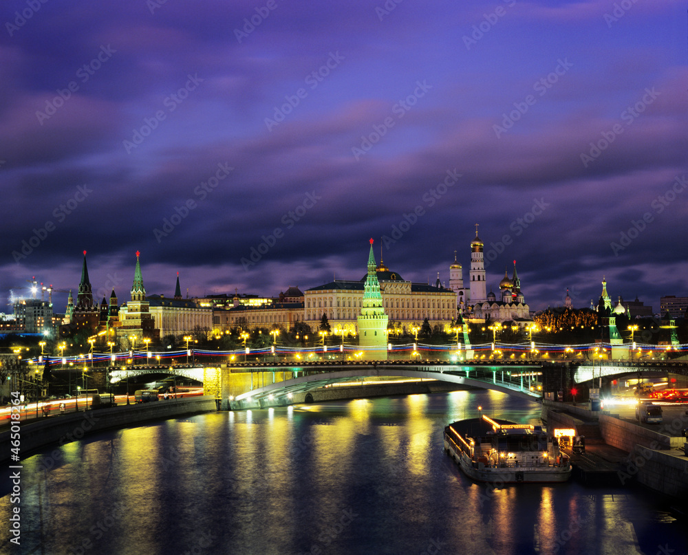 Moscow, Russian Federation capital. The Kremlin view at sunset.